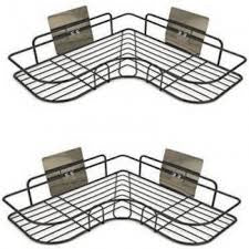 Self-Adhesive Iron Wall Corner Shelf for Bathroom and Kitchen Storage, Waterproof and Rustproof
