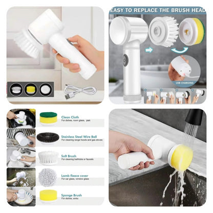 MAGIC BRUSH 5-in-1 Electric Cleaning Brush for Bathroom and Kitchen