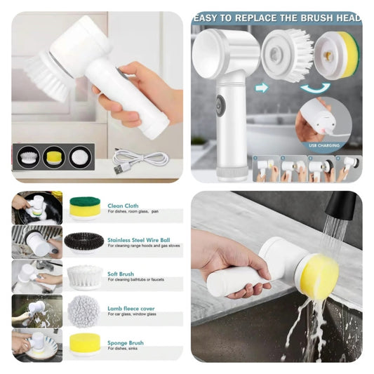 MAGIC BRUSH 5-in-1 Electric Cleaning Brush for Bathroom and Kitchen