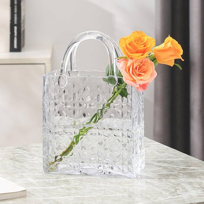 Luxury Glass Coffee Carry Cup Handbag Style Serving Mug & Aesthetic Decorative Display Container