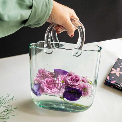 Luxury Glass Coffee Carry Cup Handbag Style Serving Mug & Aesthetic Decorative Display Container