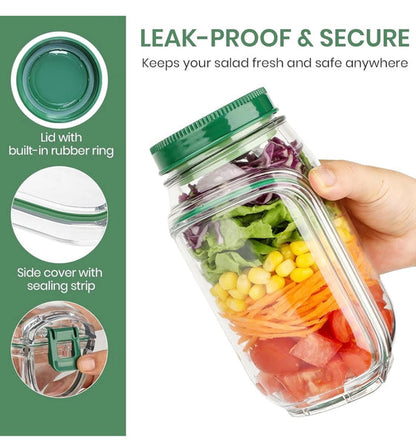 On the go salad jar