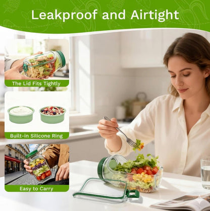 On the go salad jar