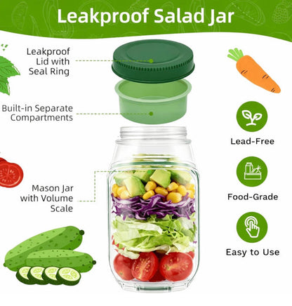On the go salad jar