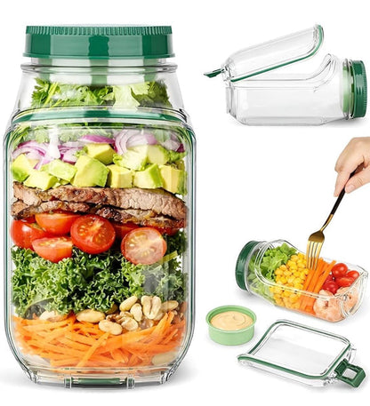 On the go salad jar