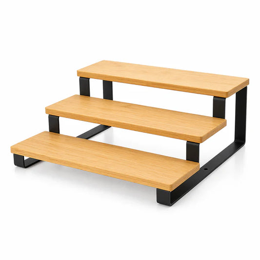 3 Tier Bamboo Organizer Shelf With Metal Base