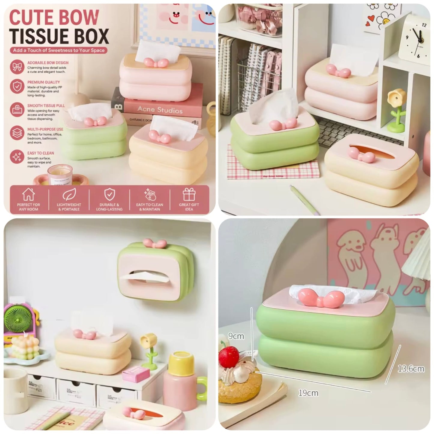 Cute Bow Tissue Box