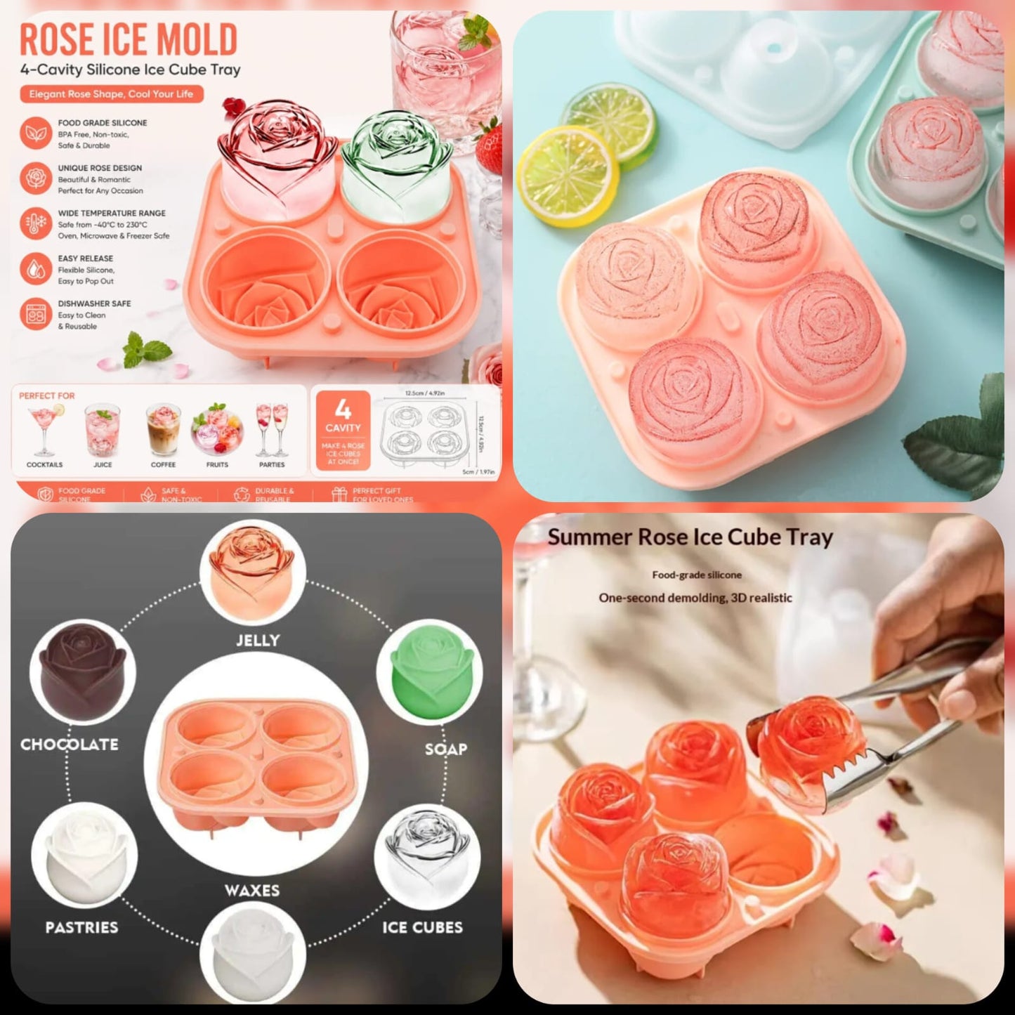 *Silicon Rose Shaped Ice & Multipurpose Mold* 🇨🇳
