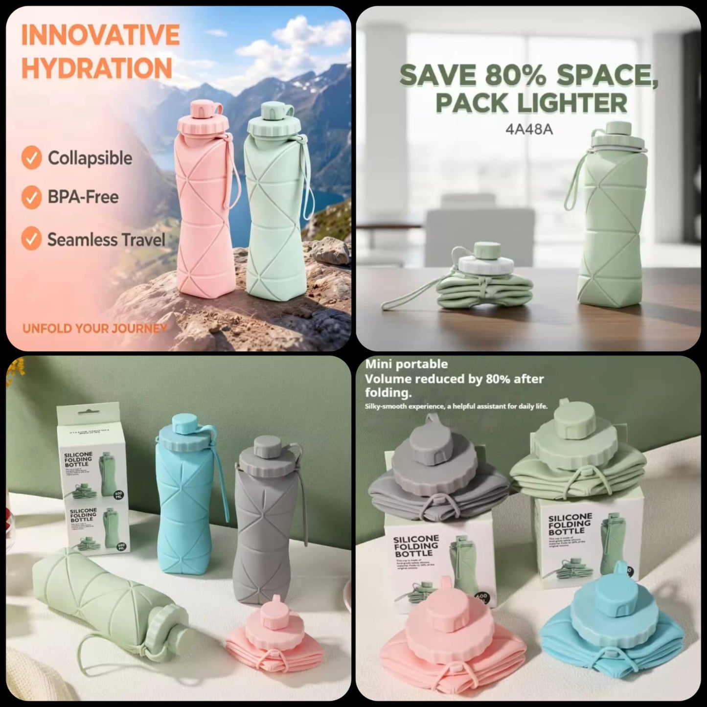 *Silicone Folding Water Bottle*
