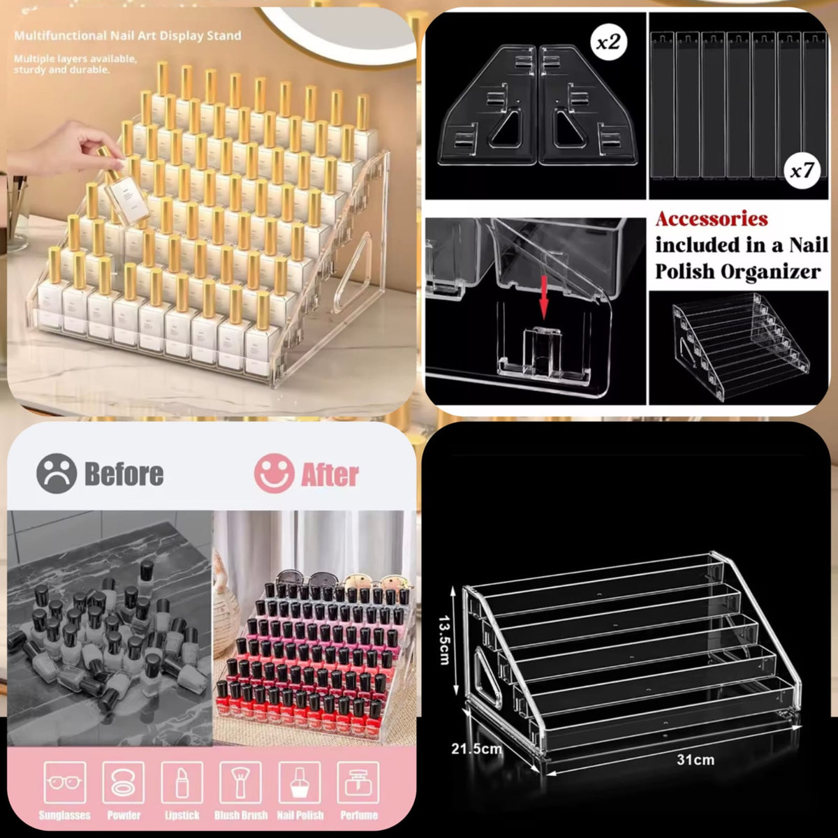 *Acrylic 5 Layer Cosmetic Organizer
Box Packing