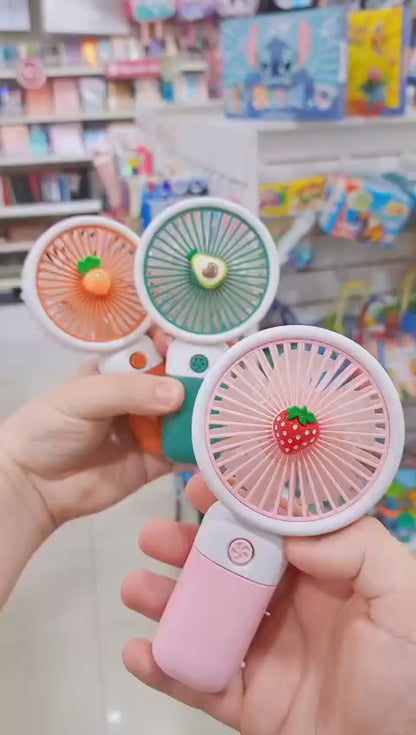 Mini hand fan with mobile holder